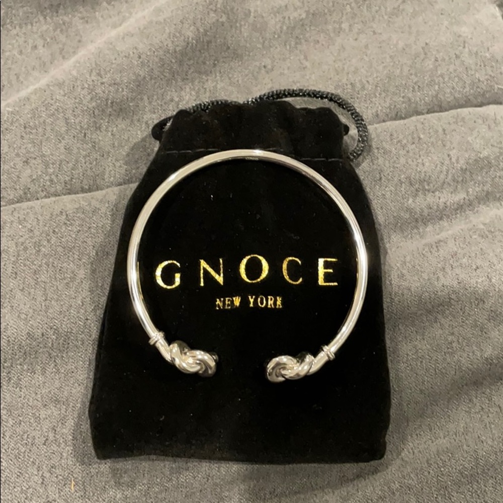 Gnoce Double Knot Silver Bangle